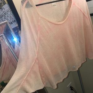 Long Sleeve Pink Crop Top